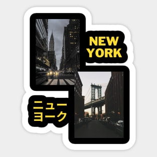 New York Photo graphic Japenese typography Design Sticker